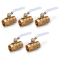 1-1/2 in. FIP x 1-1/2 in. FIP Brass Full Port Ball Valve (5-Pack) A9763