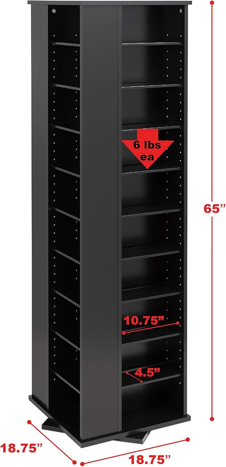 Black Four-Sided Spinning Tower Storage Cabinet K486427
