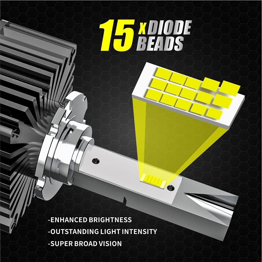D8S LED Headlight Bulb Conversion Kit, 50W 7600Lms 6000K White, 2 Pack I3082