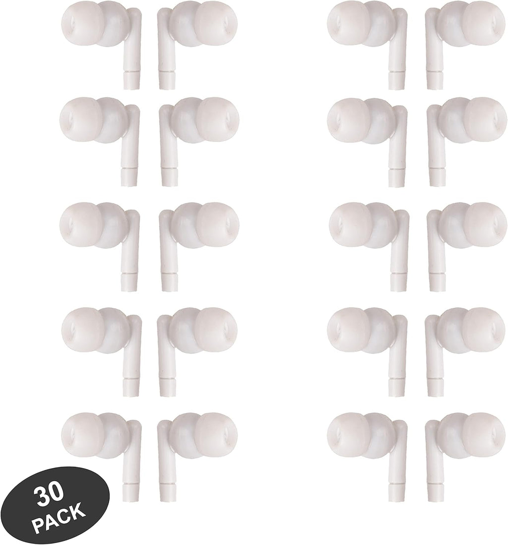 White Headphones 3.5mm Disposable Earbuds 50 Pack K380636