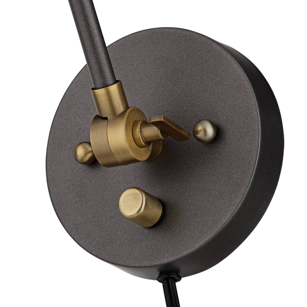 Industrial Swing Arm Wall Lamp Gunmetal Brass Plug-In Light Fixture Adjustable N868405