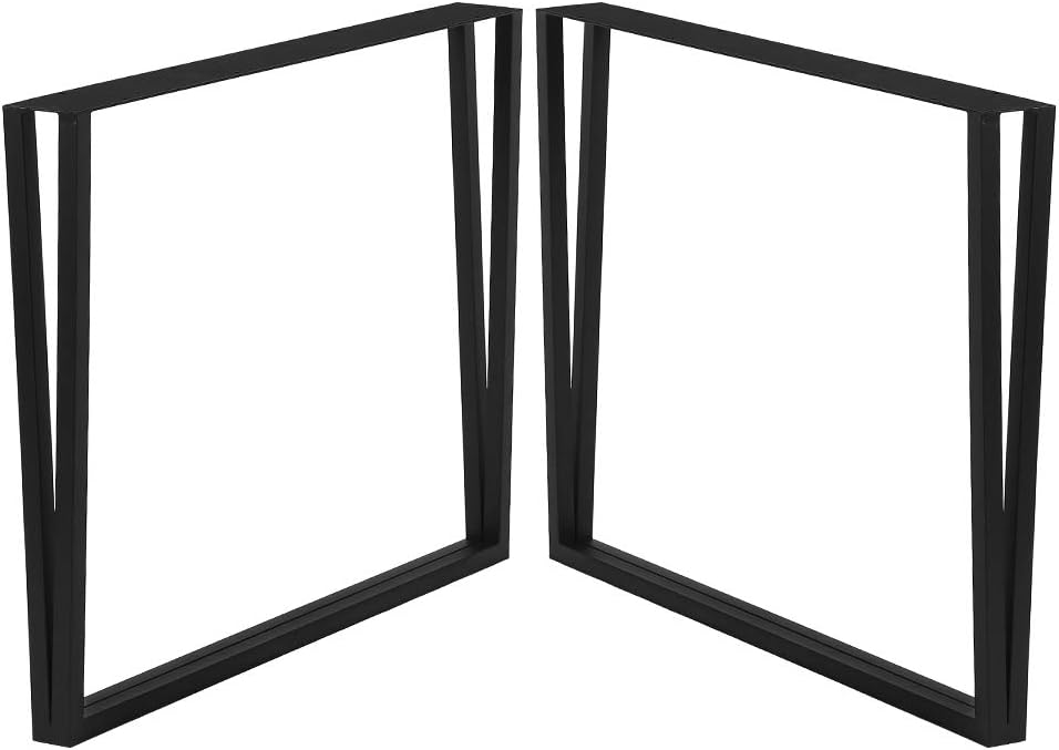 28” Height 18” Wide Black Metal Table Legs 2 PCS S973