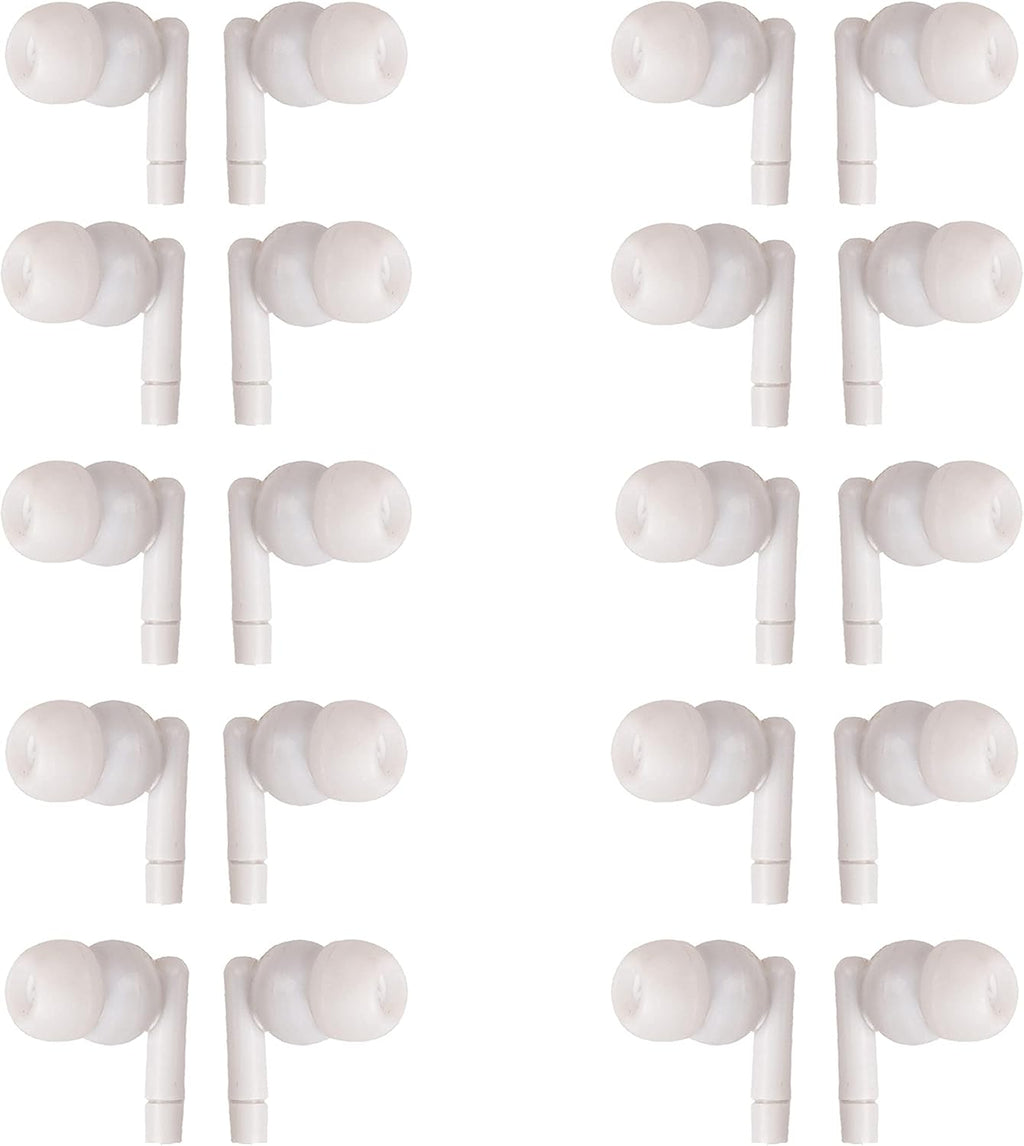 White Headphones 3.5mm Disposable Earbuds 50 Pack K380636