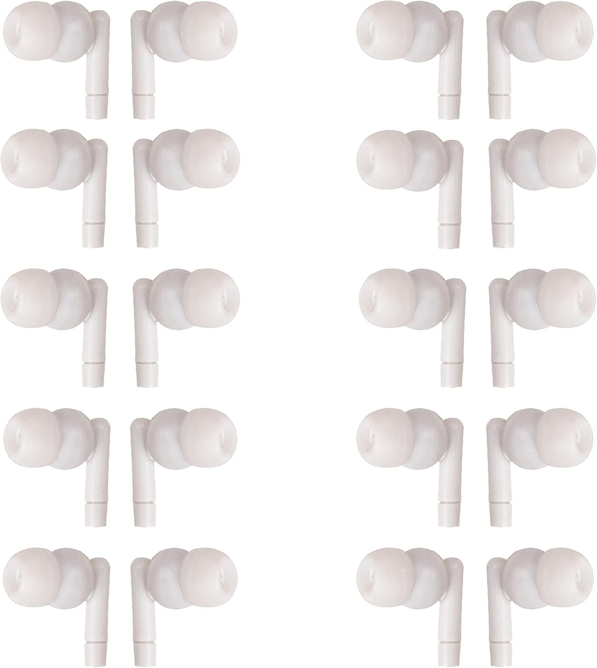 White Headphones 3.5mm Disposable Earbuds 50 Pack K380636