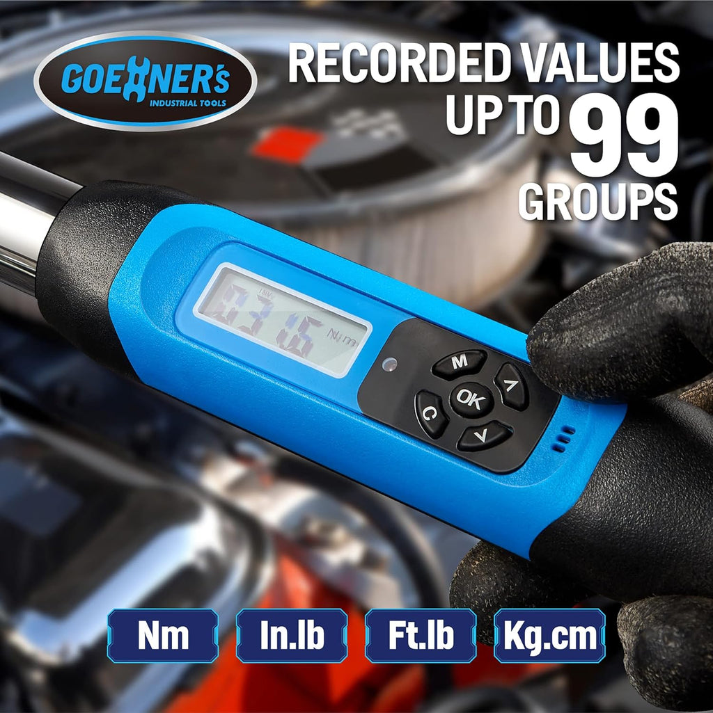 1/2" Drive Digital Torque Wrench, 12.5-250 ft.-lb./17-340 N.m., Electronic Torque Wrench S746229