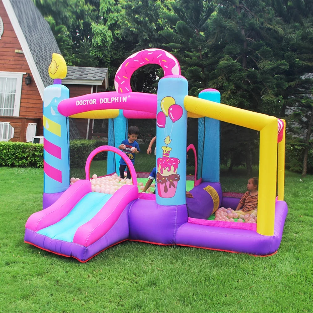 Inflatable Slide Bouncer House with Ball Pool and Storage Bag U420