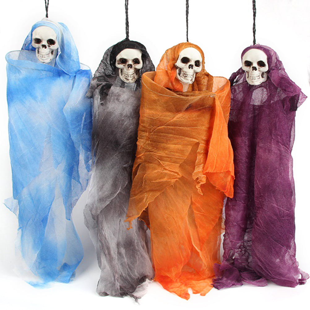 Orange Halloween Skull Doll Decoration Prop X9426