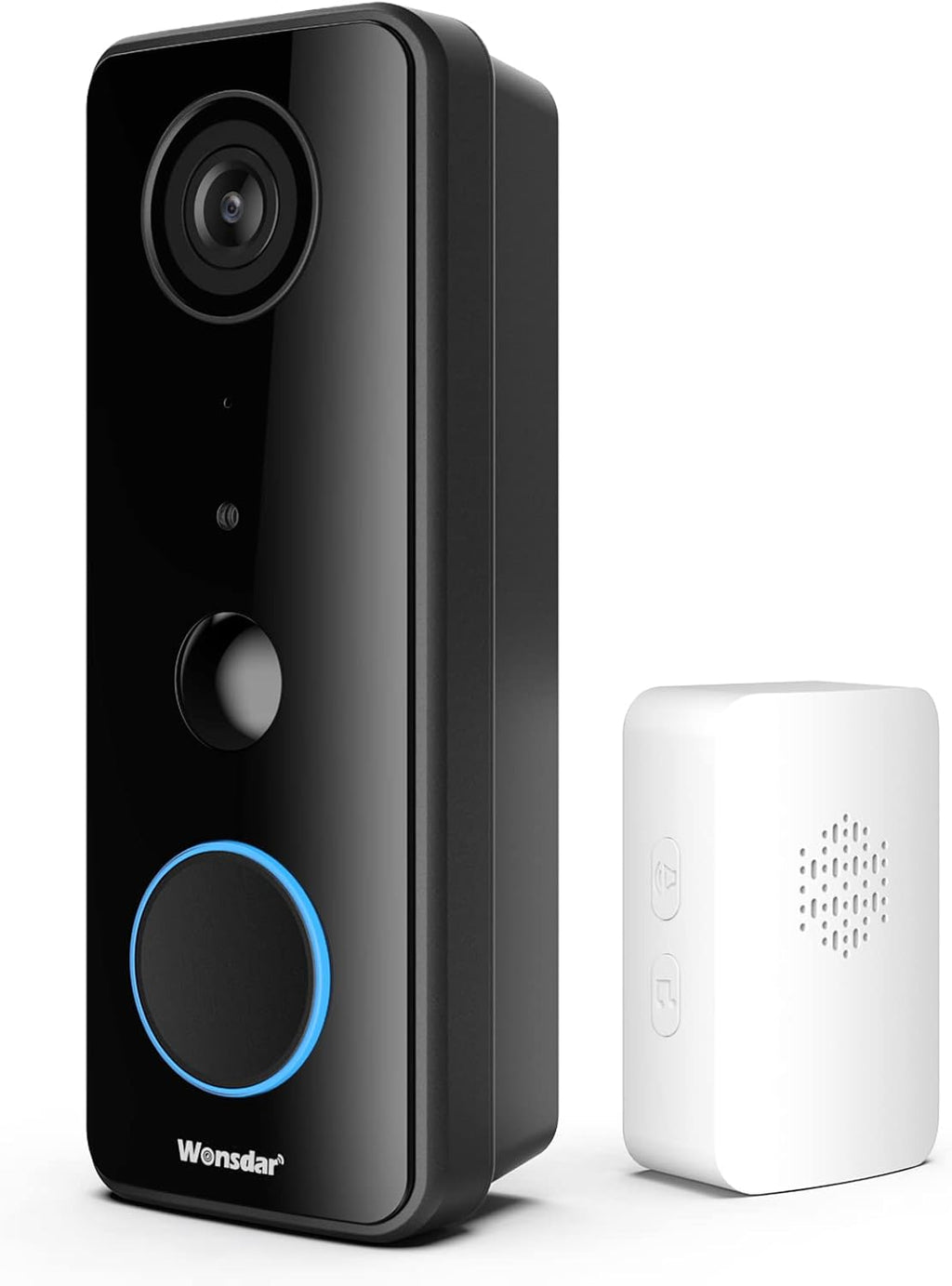 Black Wireless Video Doorbell Camera with Chime, 1080P, IP66 Waterproof G249