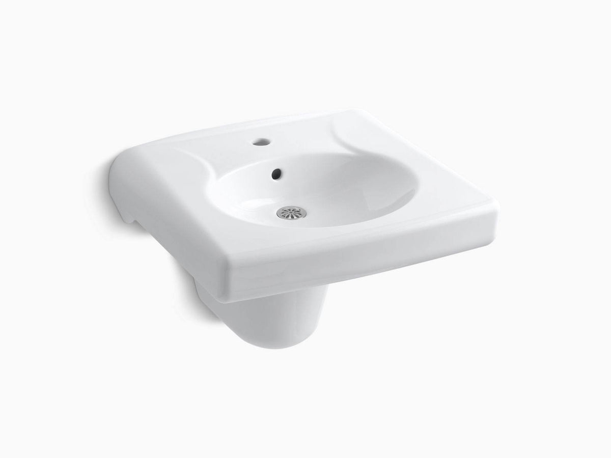 White Wall-Mount Bathroom Sink and Shroud G7258