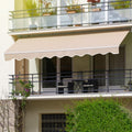 Beige Retractable Patio Awning Sun Shade Cover Q31058