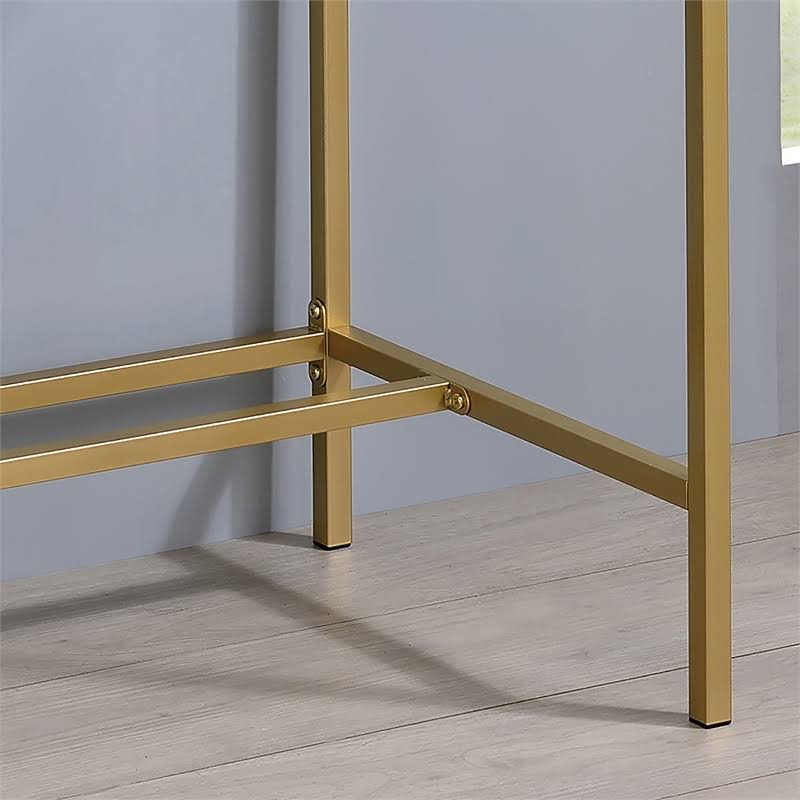 Aruba Blue and Gold Wood Writing Desk with USB Port D104