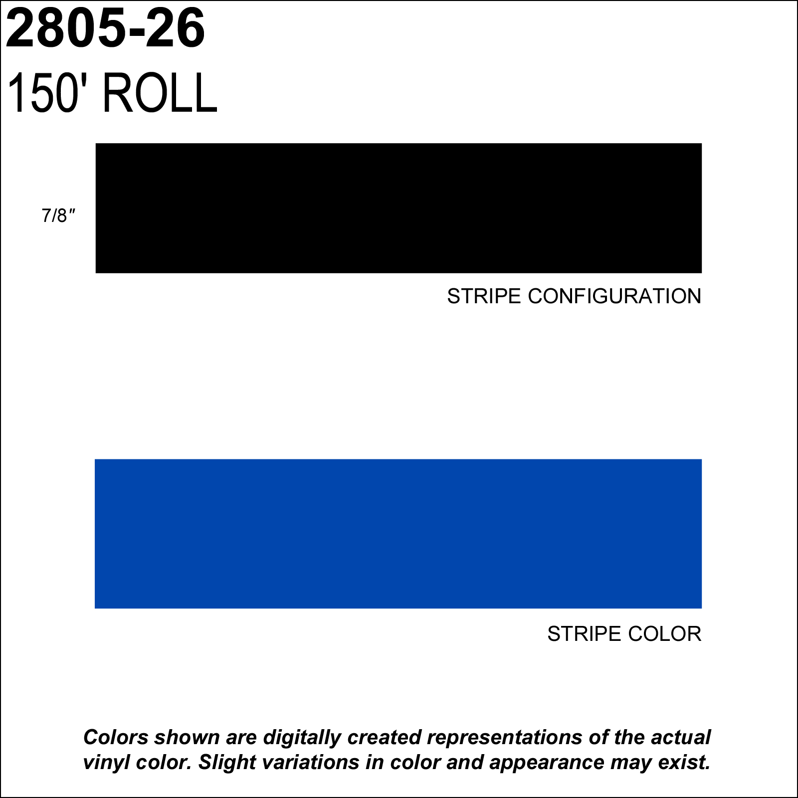 Blue 7/8 in x 150 ft Striping Tape E736