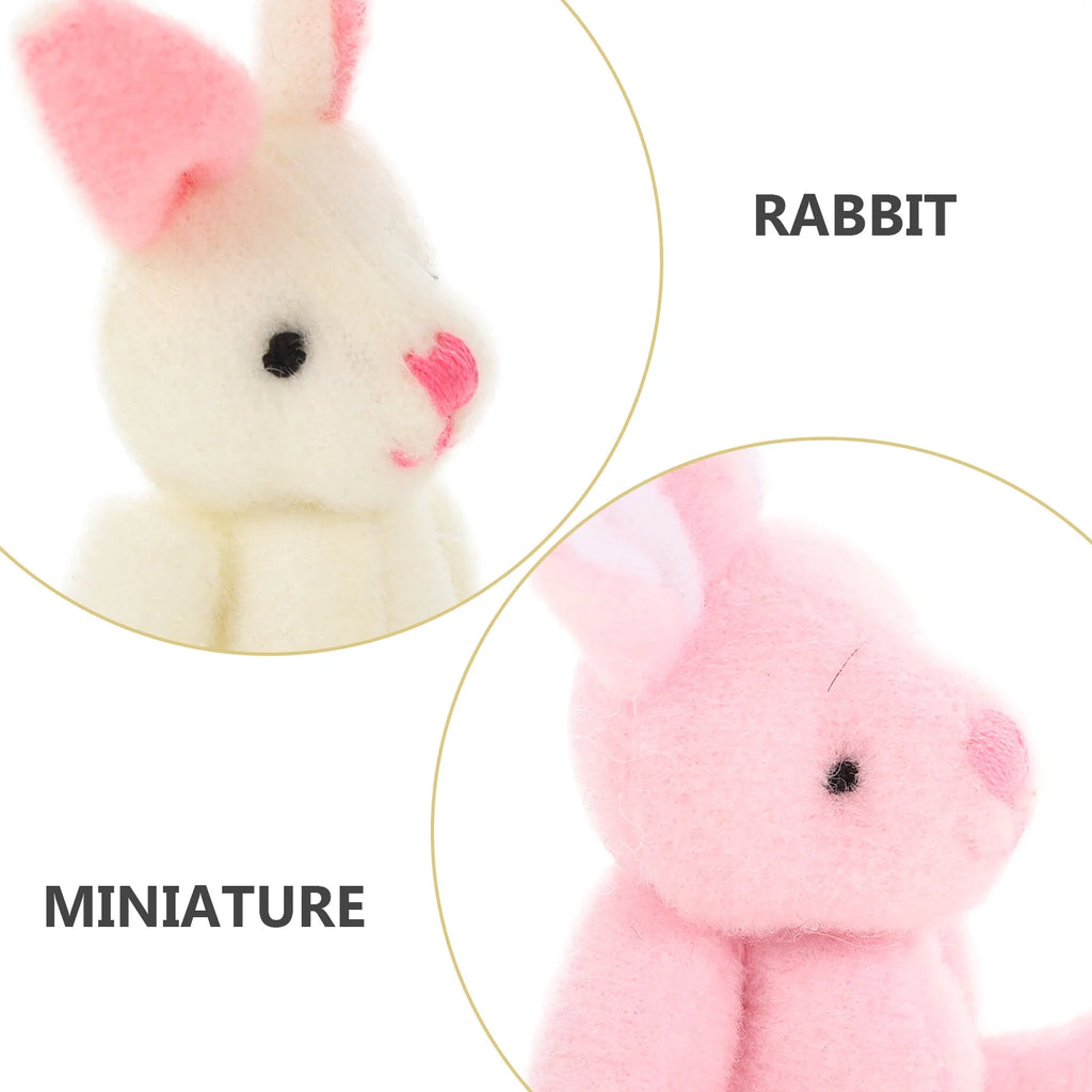 45 Pcs Mini Rabbit Plush Toy Car Accessories G889456
