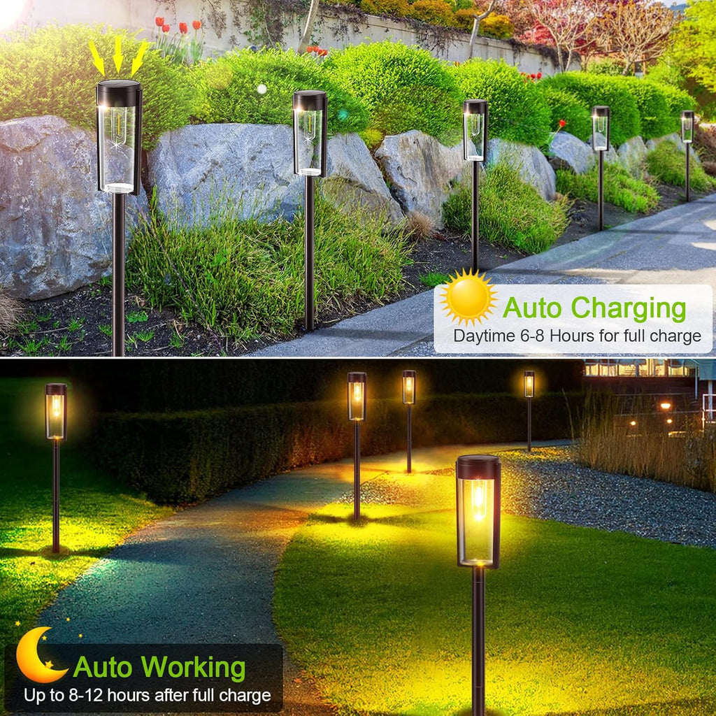 6 Pack IP65 Waterproof Solar Pathway Lights N386