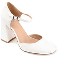 Womens Wide Width Mary Jane Mid Block Heel Square Toe Pumps G251