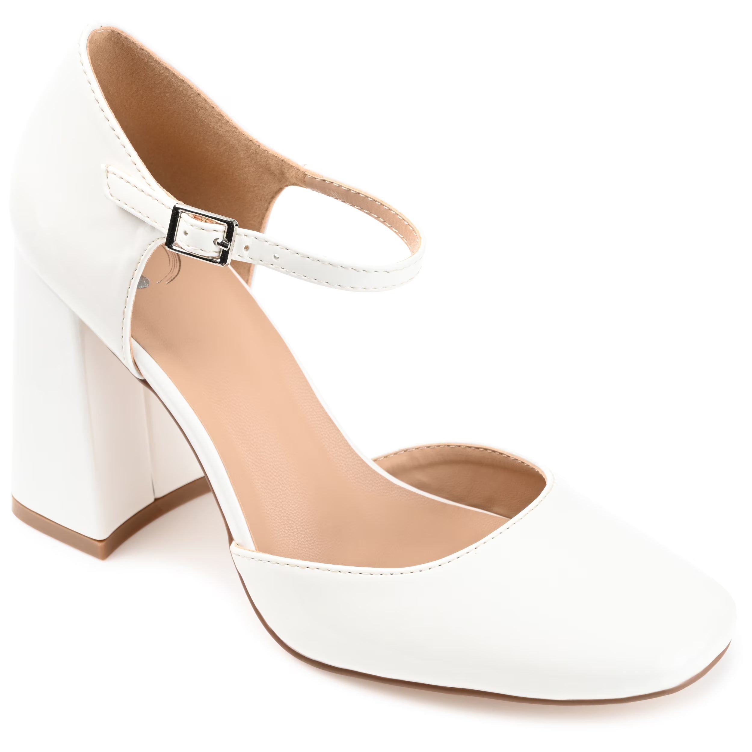 Womens Wide Width Mary Jane Mid Block Heel Square Toe Pumps G251