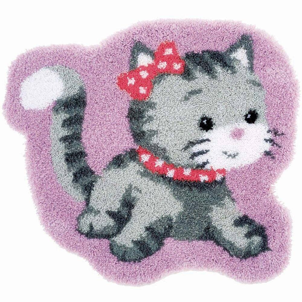 Cat Latch Hook Kit 71 x 66cm 100% Acrylic L5958