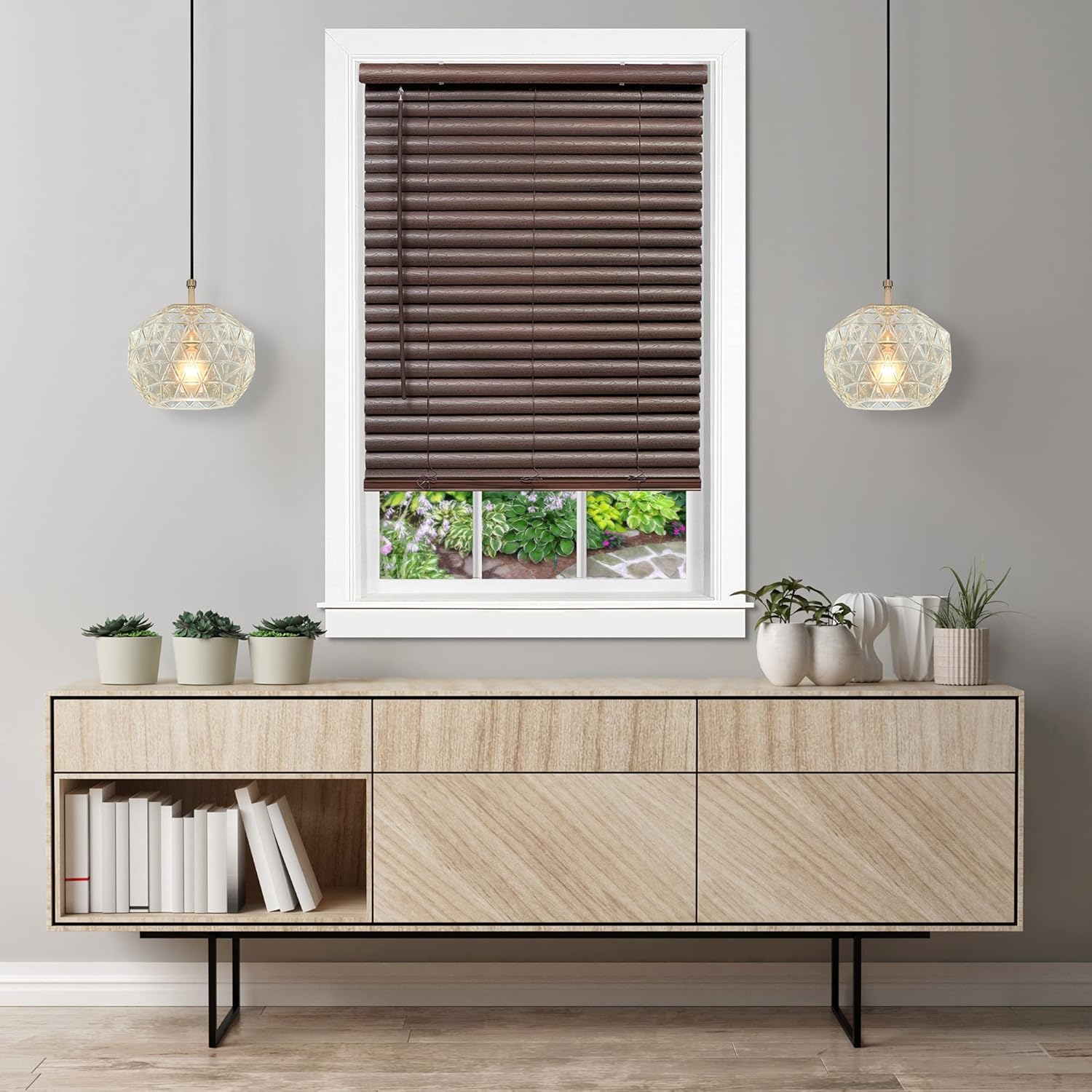 32x64 Mahogany Cordless Vinyl Plantation Blind S96764