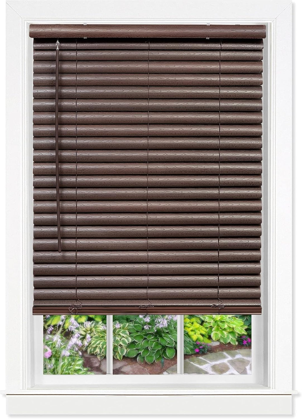 32x64 Mahogany Cordless Vinyl Plantation Blind S96764