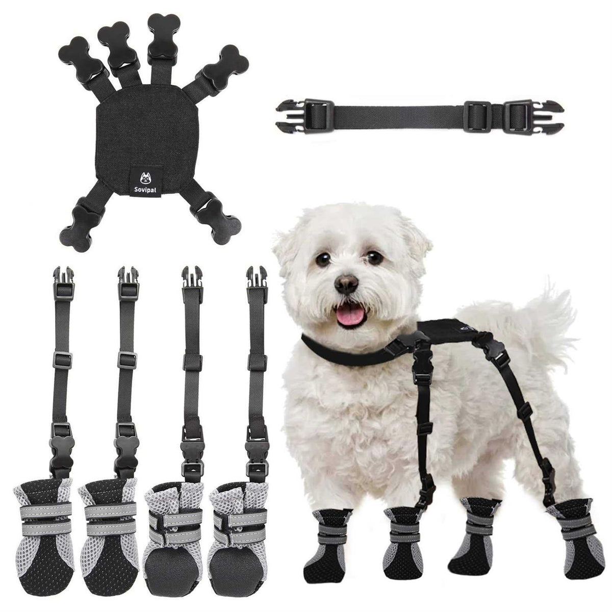 Dog Boots with Anti-Lost Design, Buckle Straps, Weatherproof G452