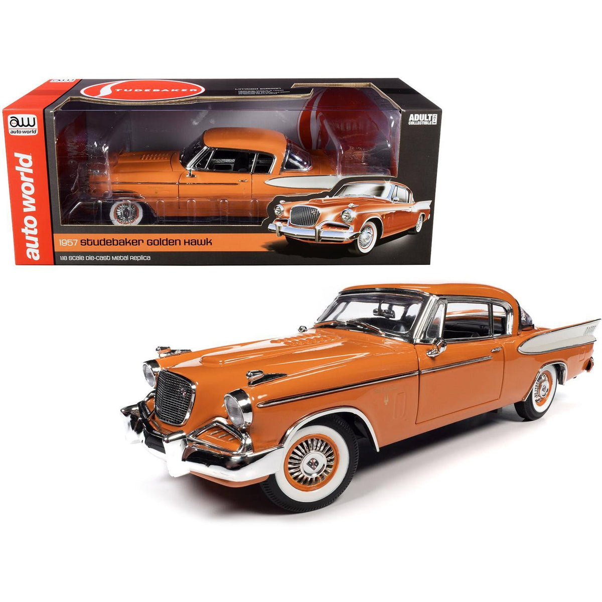 Coppertone Orange and White 1/18 Diecast Model Car Q9501