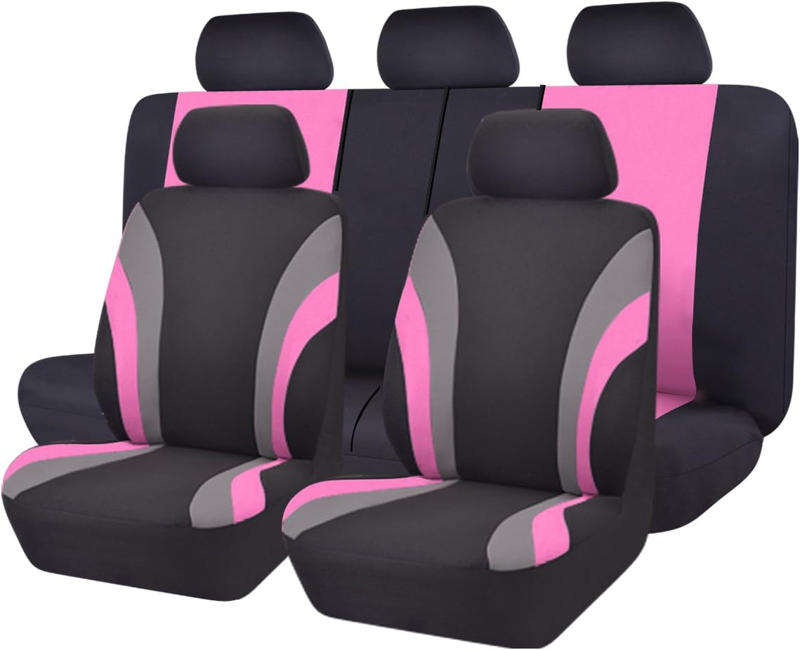Two Front Car Seat Cover Set, Red L797