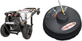 Gas Pressure Washer, 3200 PSI at 2.5 GPM, Black, 15" Steel Surface Scrubber P761