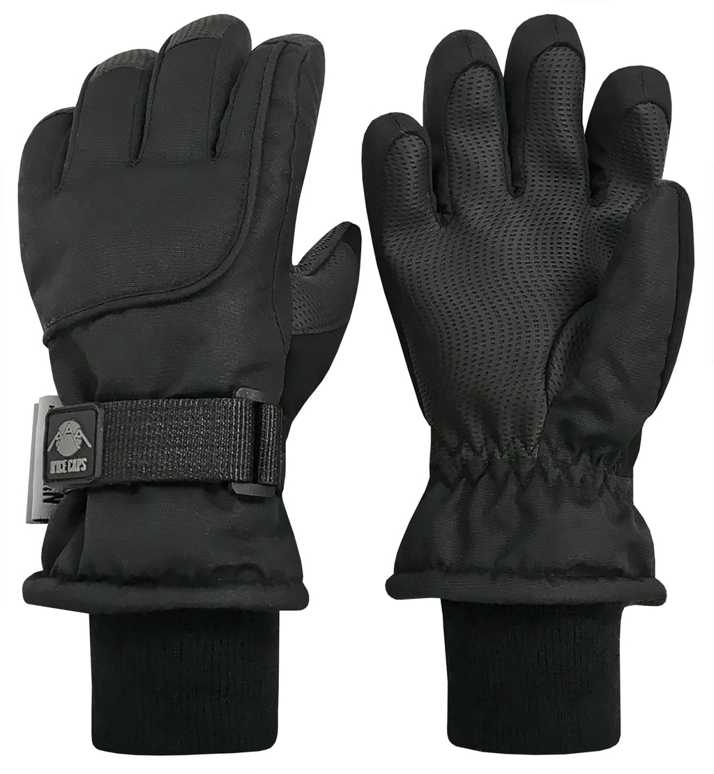 100 Gram Thinsulate Waterproof Ski Snow Winter Gloves - Black J101638