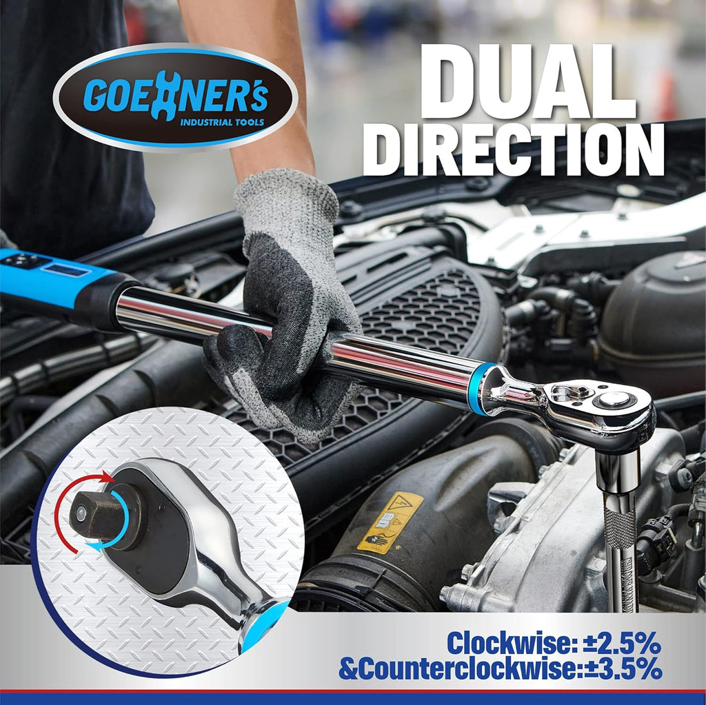 1/2" Drive Digital Torque Wrench, 12.5-250 ft.-lb./17-340 N.m., Electronic Torque Wrench S746229