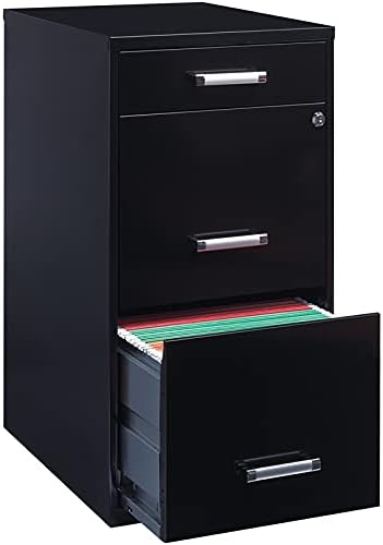 Black 3 Metal Organizer Pencil Drawer Vertical File Cabinet I339