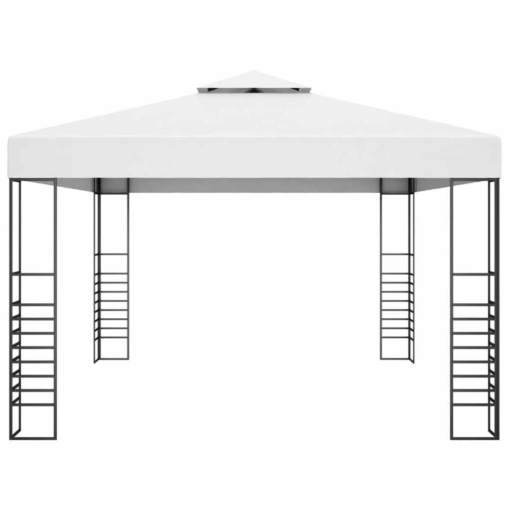 White Powder-Coated Steel Gazebo E38120