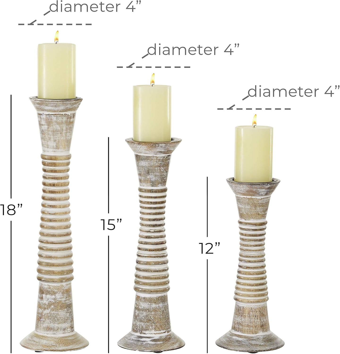 Brown Candle Holder S/3 S305