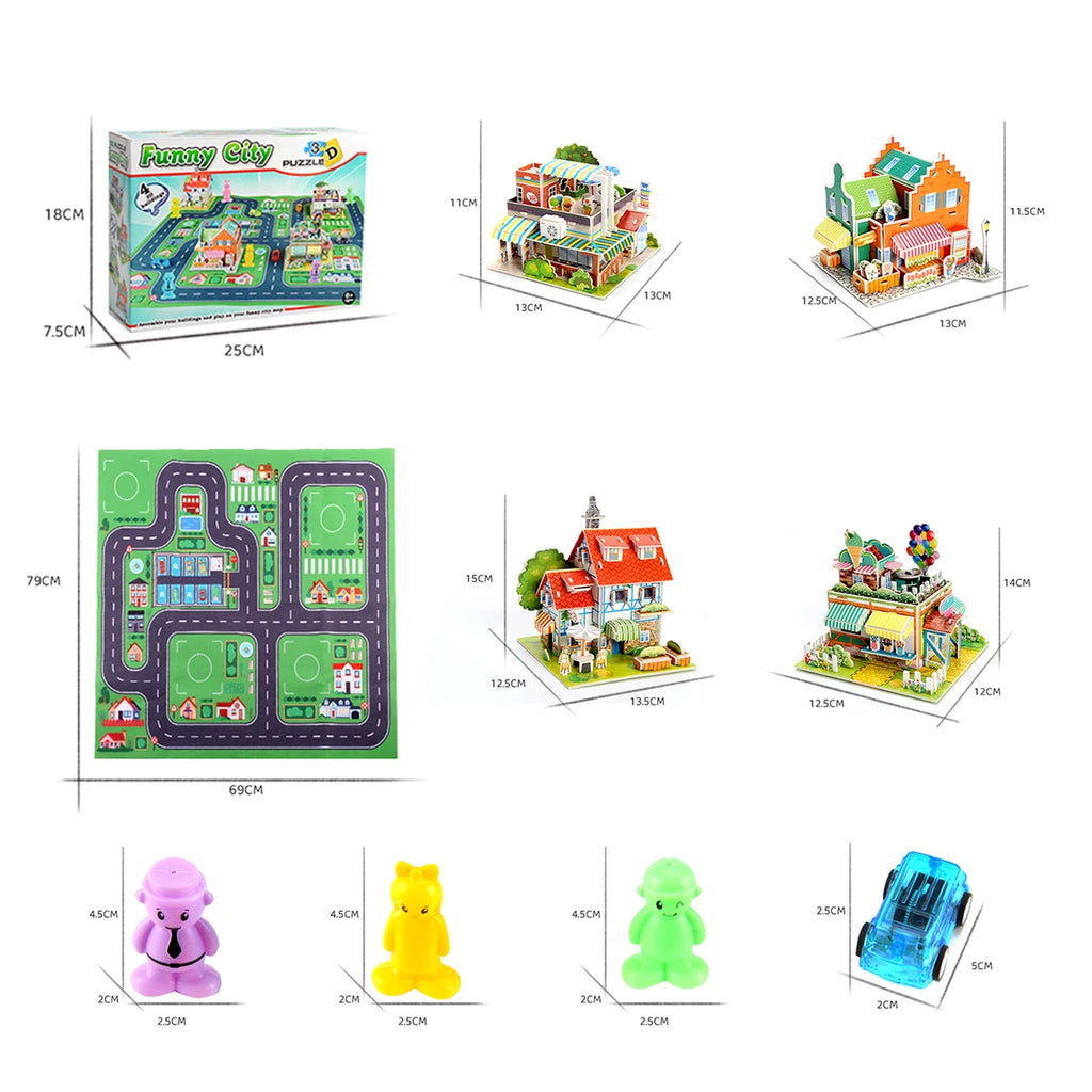 Building Blocks Set with 5 Toy Cars N4777