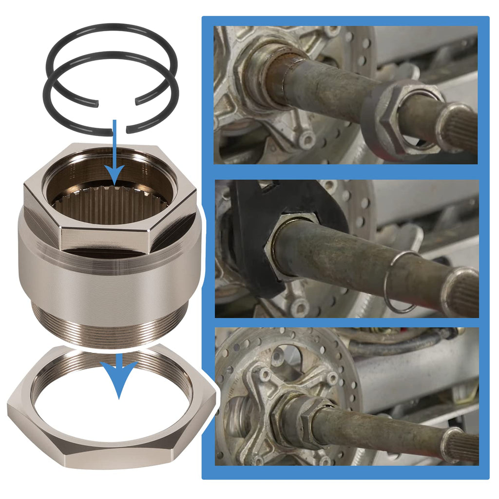 Rear Axle Lock nut Assembly with Jam Sleeve nut and Clips Pack of 2 O9981