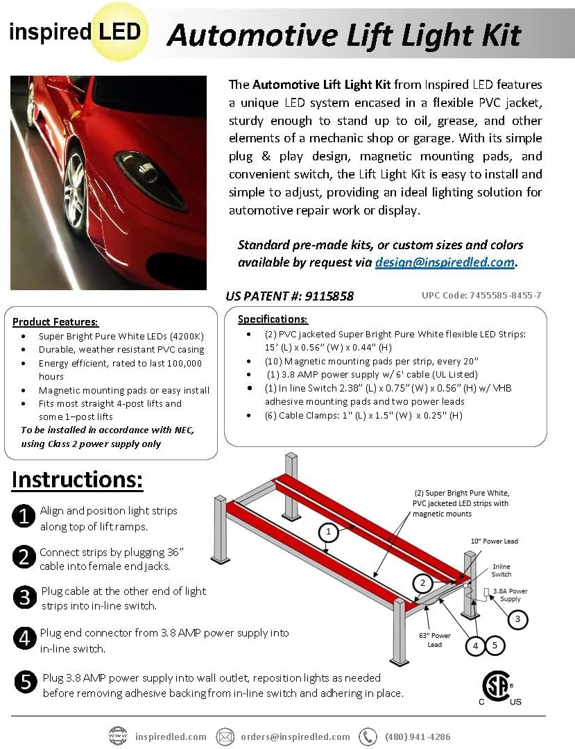 15 Foot LED Lift Light Kit with 2 Light Strips Z3248