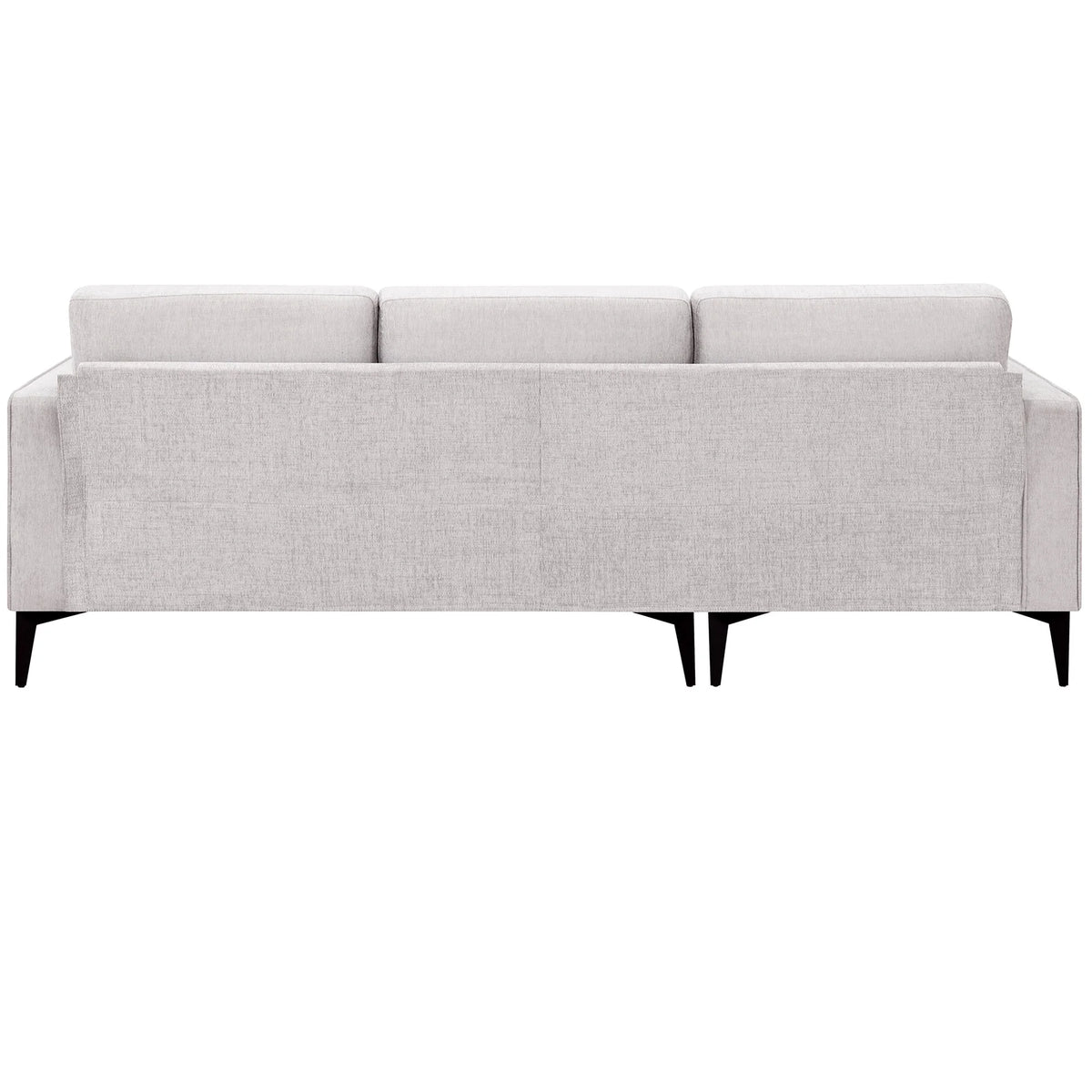 L-Shaped Sectional Sofa with Reversible Chaise, 3 Seater Chenille Fabric Modular Couch with Pillows Metal Legs R1489