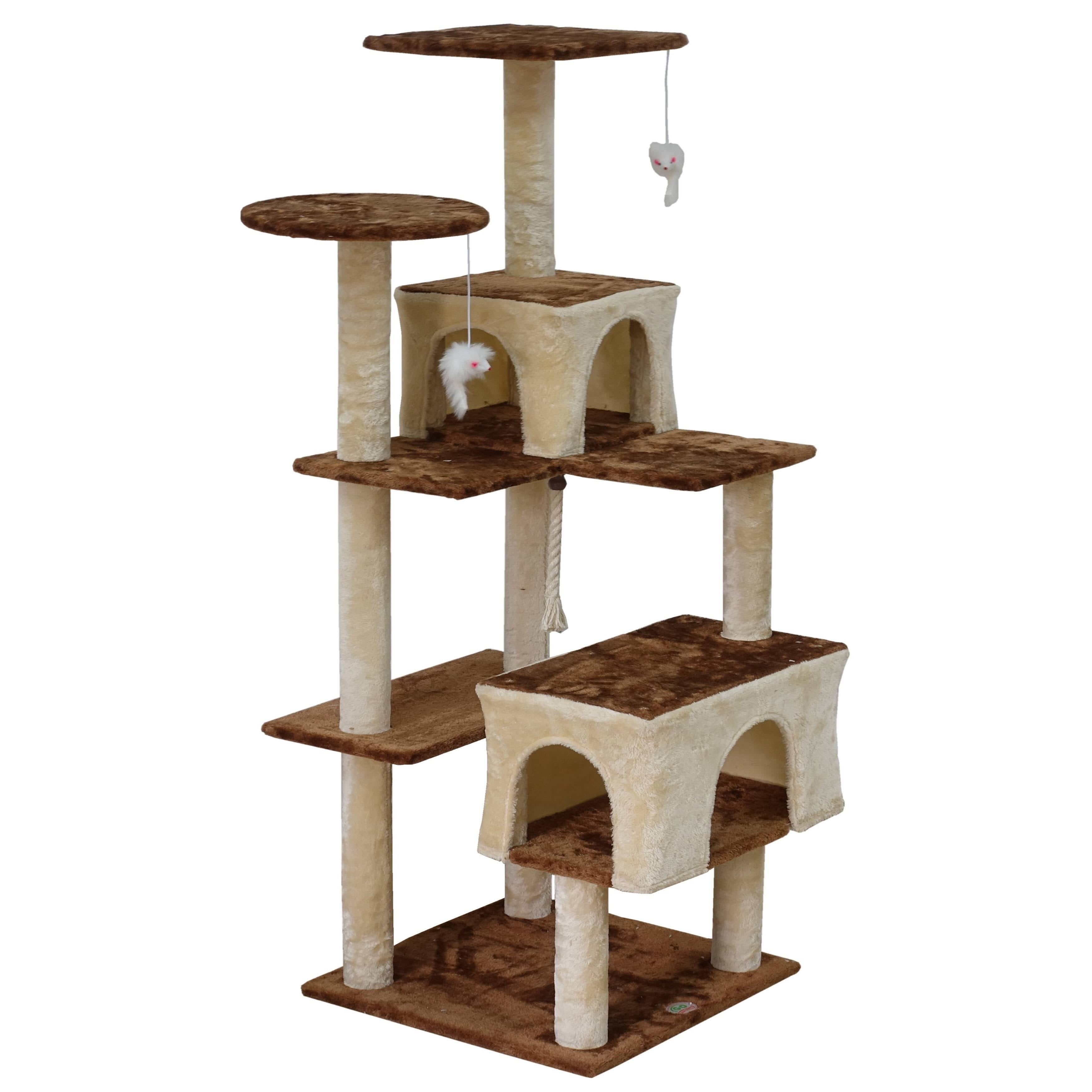 61-inch Cat Tree Beige Brown P207232
