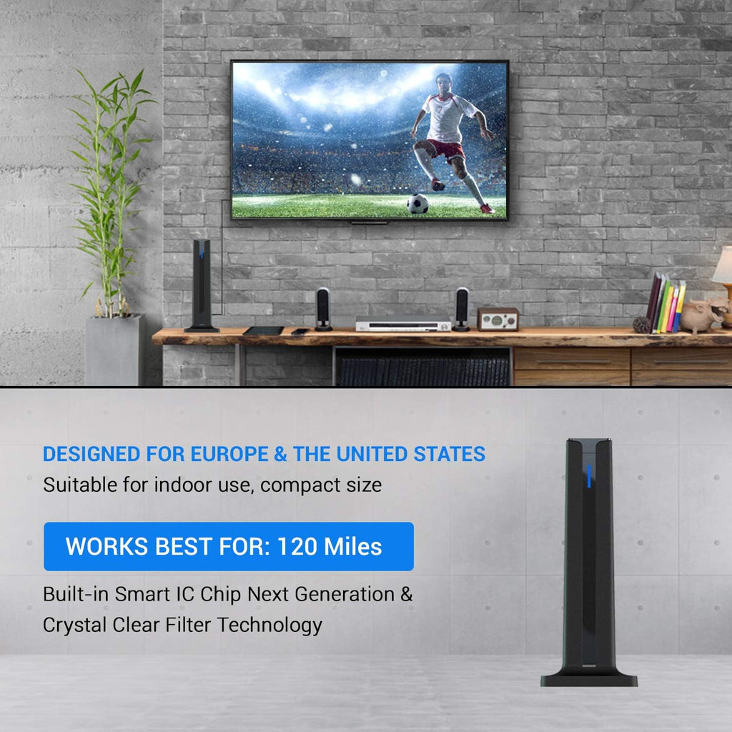 Antier Amplified Digital Tv Antenna with 16ft Coaxial Cable E503219