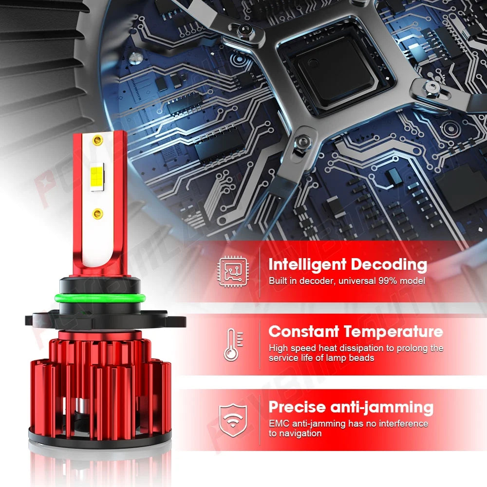 9005 9006 9145 LED Headlight Fog Light Bulbs Combo 6000k White Q6837