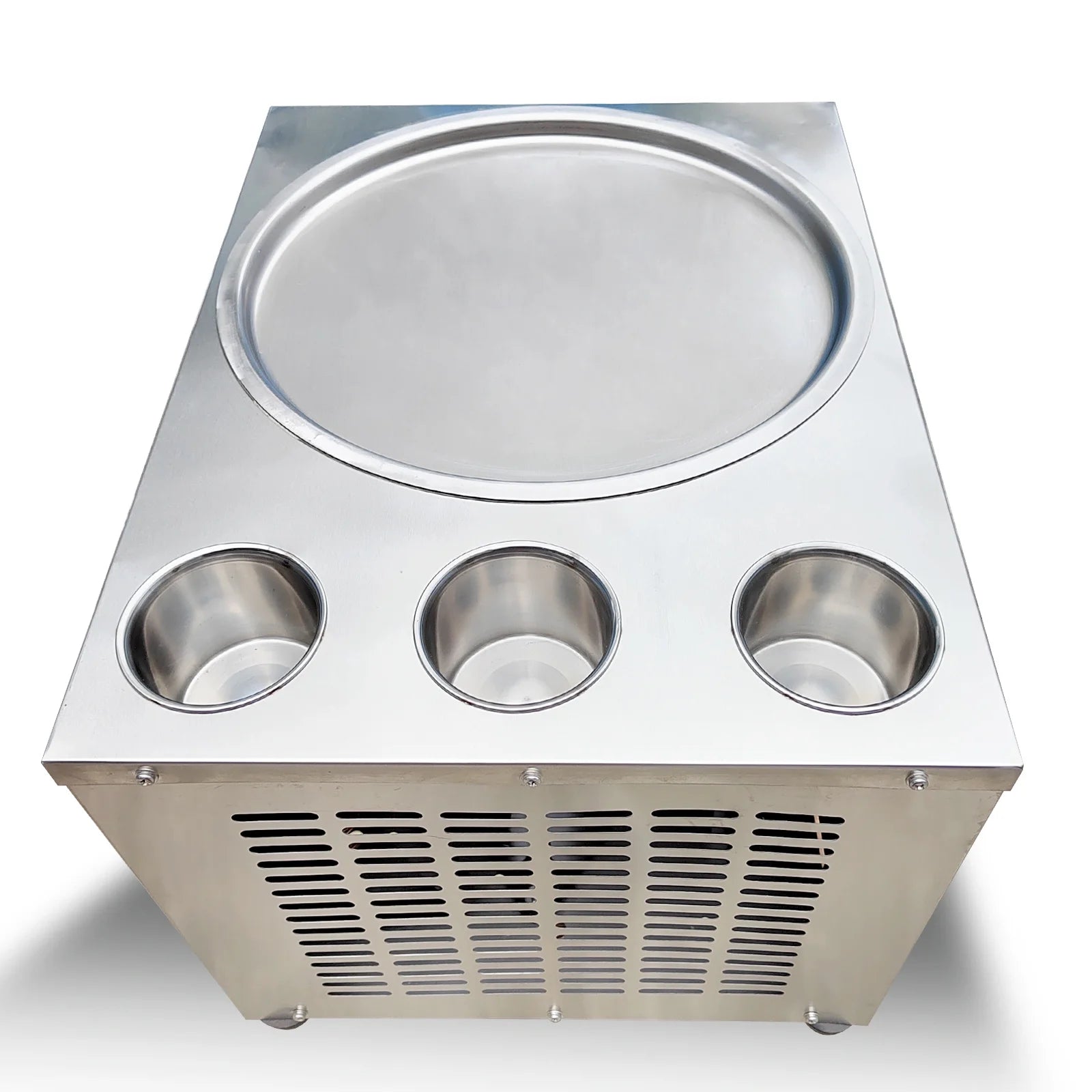 18'' Round Ice Pan Ice Cream Roll Machine, 3 Tanks X8456