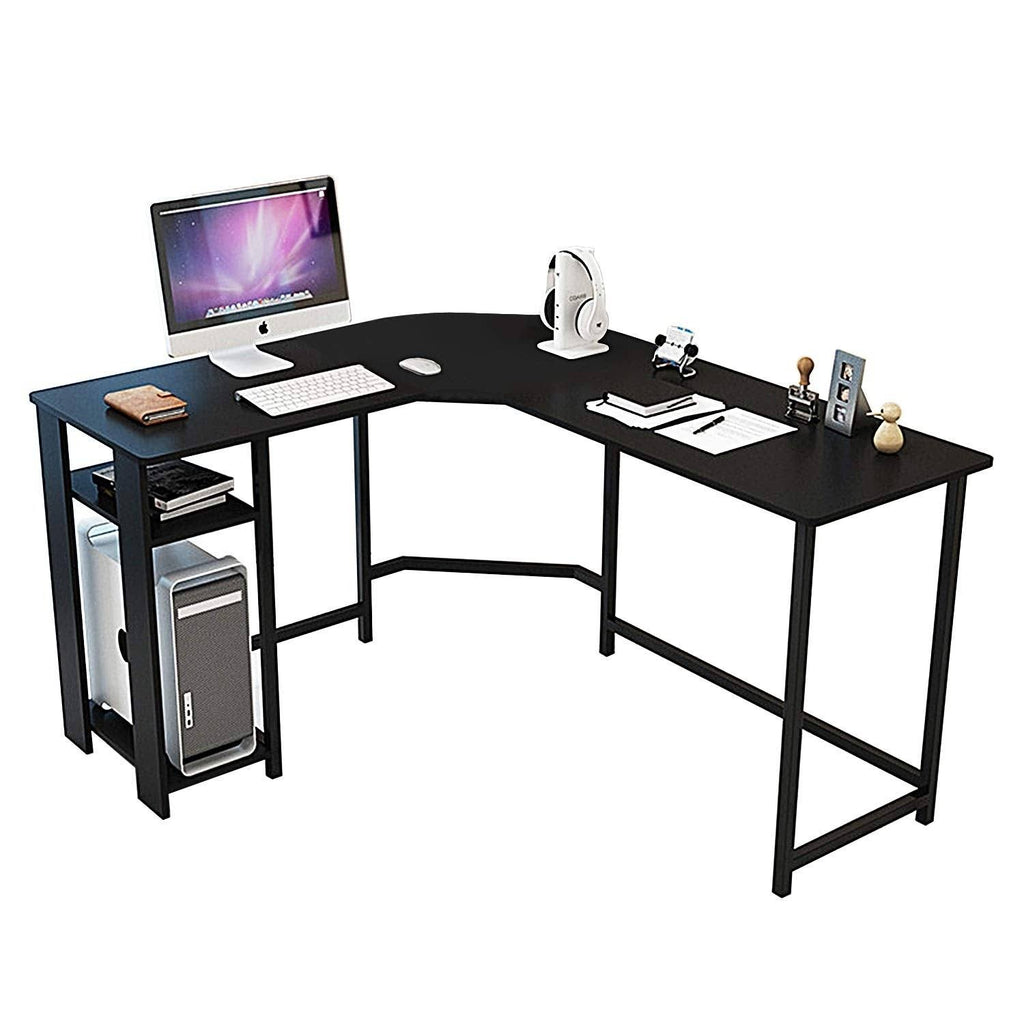 L Shaped Office Desk Computer Desk Table Corner Set Black I77429