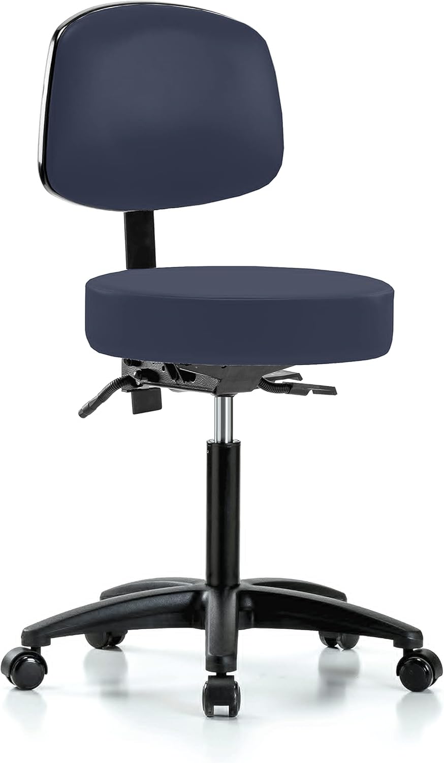 Rolling Height Adjustable Doctor's Stool with Back and Footring F384181
