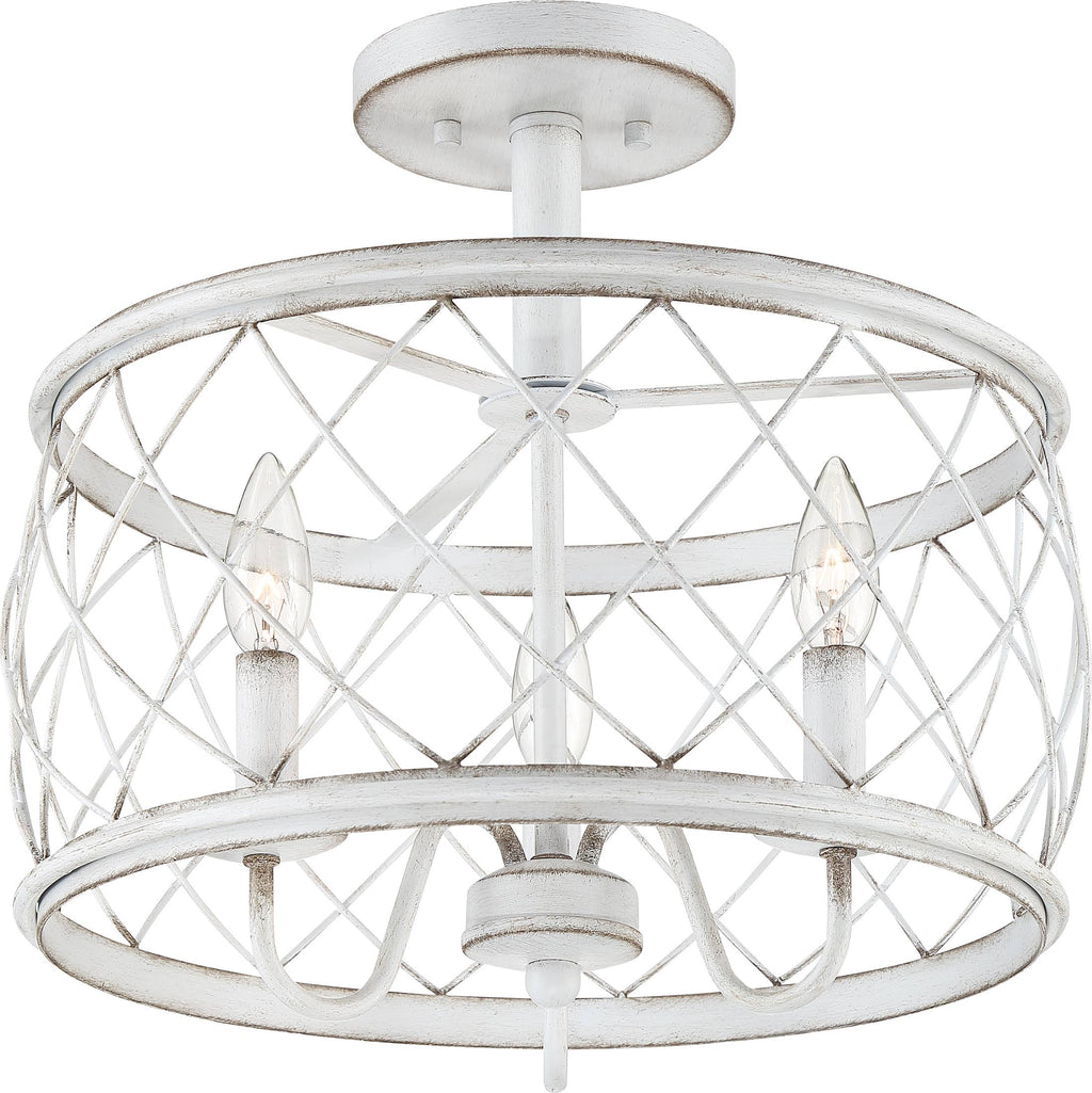 Antique White Semi Flush Mount Light L64691