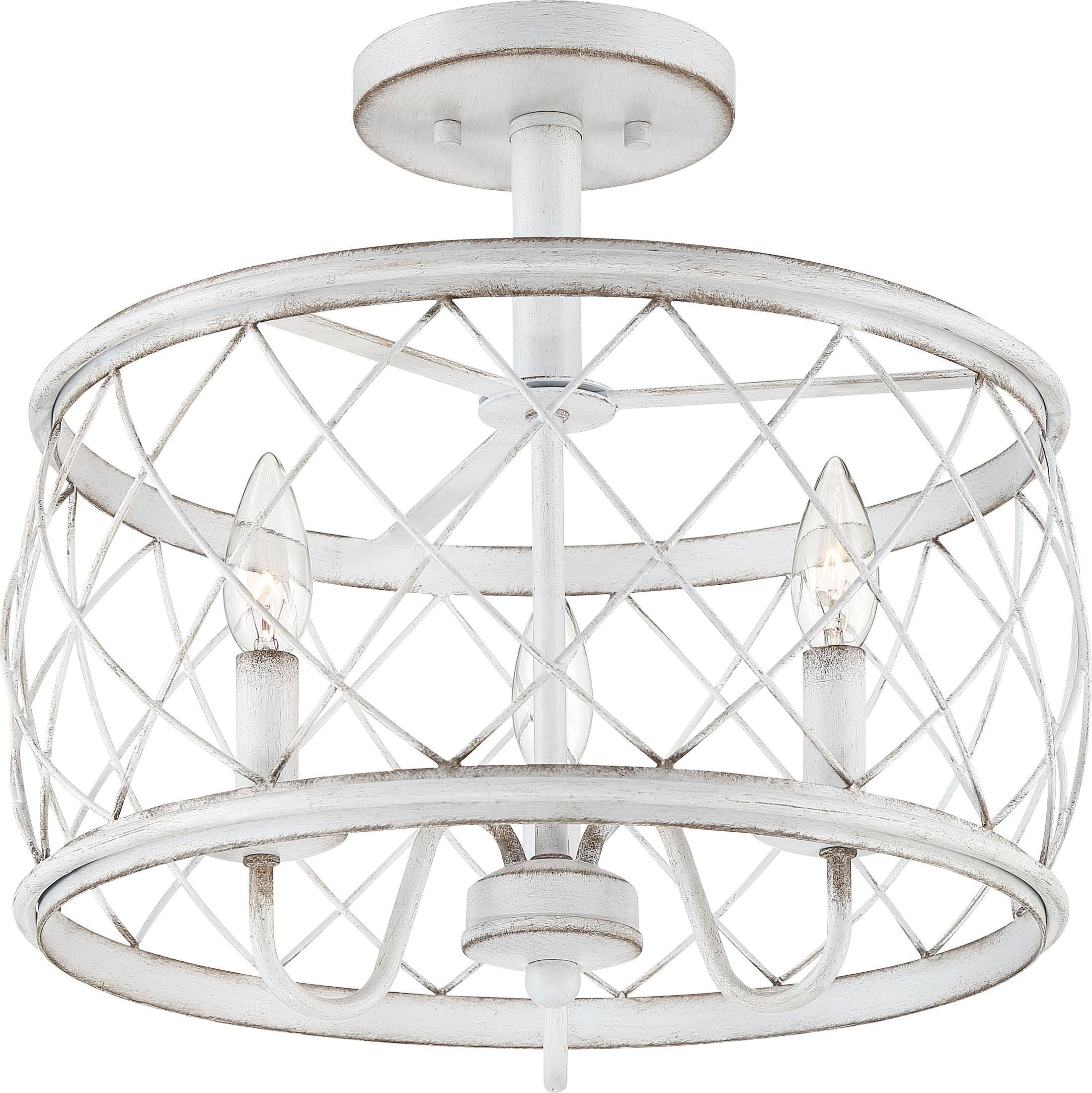 Antique White Semi Flush Mount Light L64691
