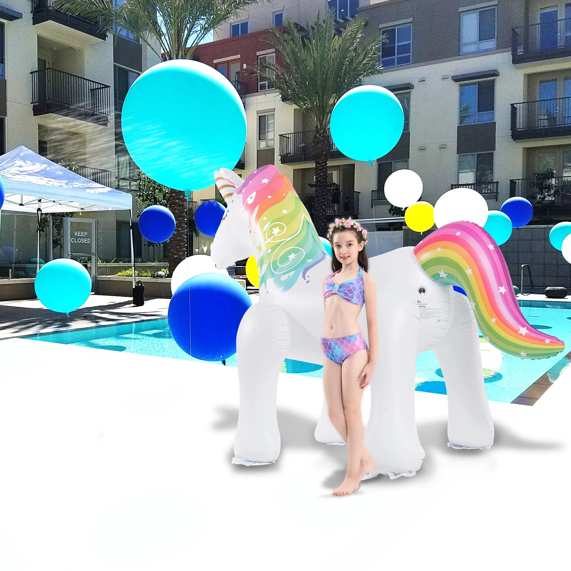 Life-Size Inflatable Unicorn Yard Sprinkler Q11642