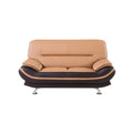 Tufted Faux Leather Loveseat O757
