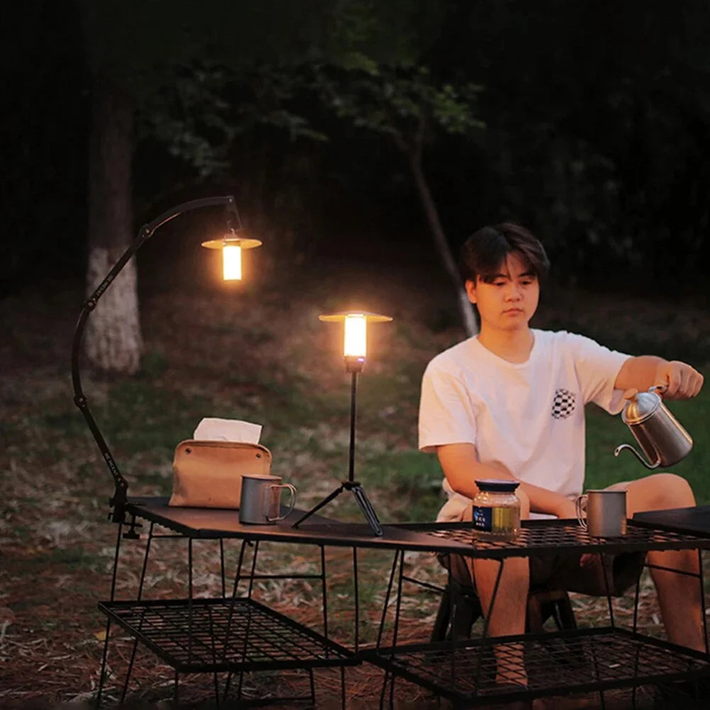 Black Ultralight Camping Lantern Stand R32149