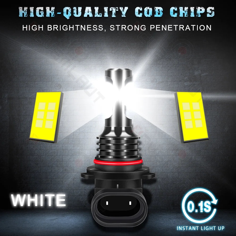 9005 9006 9145 LED Headlight Fog Light Bulbs Combo 6000k White Q6837
