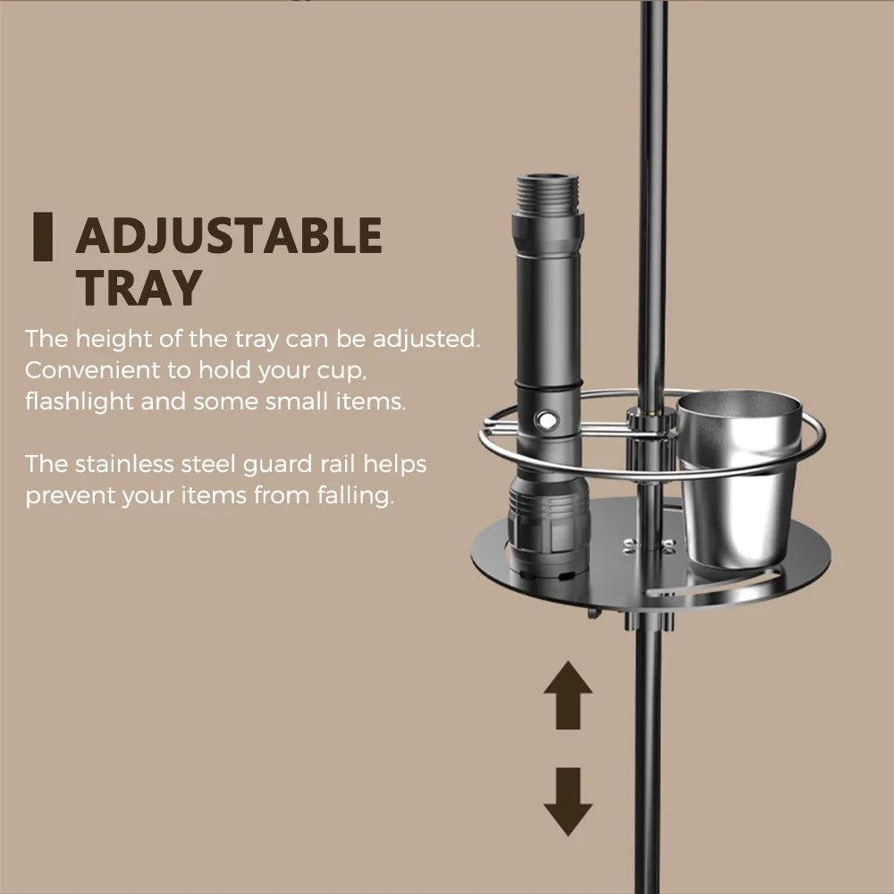 Collapsible Camping Lamp Pole Adjustable Heights Lightweight Aluminum Alloy Lantern Hanger G109745