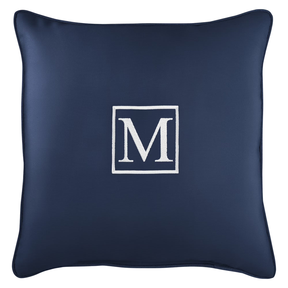 Navy Blue Sunbrella Square Embroidered Throw Pillow L519791